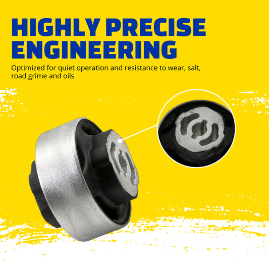 Moog Chevrolet Biscayne front lower control arm bushing for suspension arm, showing the rubber bushing component.