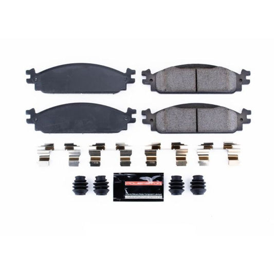 PowerStop Z23 Evolution Sport front brake pads with hardware for 2009-2011 Ford Flex, high-performance brake replacement
