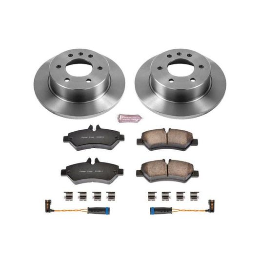 PowerStop OE rear brake kit for 2007-2009 Dodge Sprinter 2500, includes brake rotors and pads for vehicle safety.