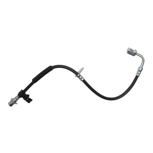 DFC 16-23 Cadillac ATS front-left brake hose from brake line kit, showcasing the durable rubber and metal fittings.