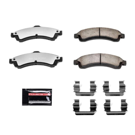 PowerStop Z36 performance brake pads with hardware for 2004-2005 Buick Rainier front truck and tow brake system.