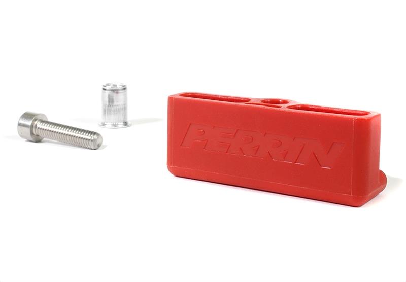 Red Perrin Performance trunk handle for Subaru BRZ and Toyota GR86, hatchback trunk accessory with sleek design.