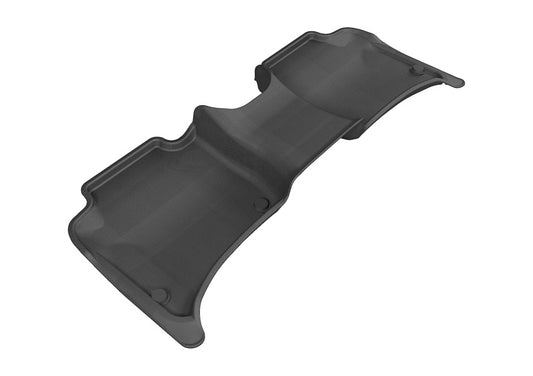 Black 3D MAXpider rubber floor mats for 2011-2018 Porsche Cayenne and Volkswagen Touareg second row seats.