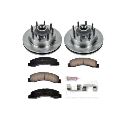 PowerStop OE brake rotors for Ford F-350 Super Duty front brake kit, featuring durable automotive-grade design.