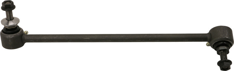 Moog BMW M3 front right sway bar endlink, part of the suspension system, with metal and rubber components visible.