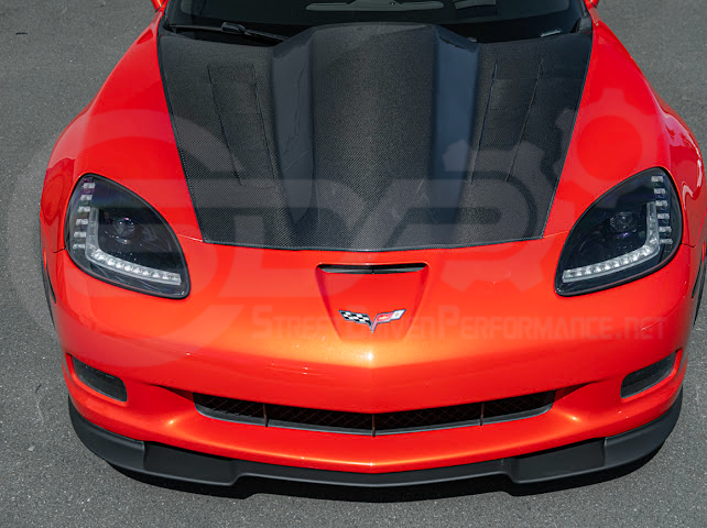 2005-2013 C6 Corvette - 427 /Grand Sport / Z06 / ZR1 | ZRA1 Style Front Splitter Lip Ground Effects (Carbon Fiber or Primer Black)