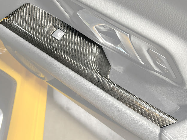 2020-Up Toyota GR Supra A90 | Factory Style DRY CARBON FIBER Side Door Window Switch Panel Cover