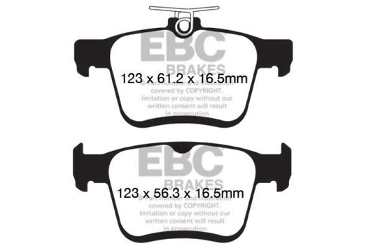 EBC Greenstuff rear brake pads for Audi A3 1.8 Turbo with electronic parking brake, performance brake pads, high-quality car brake components