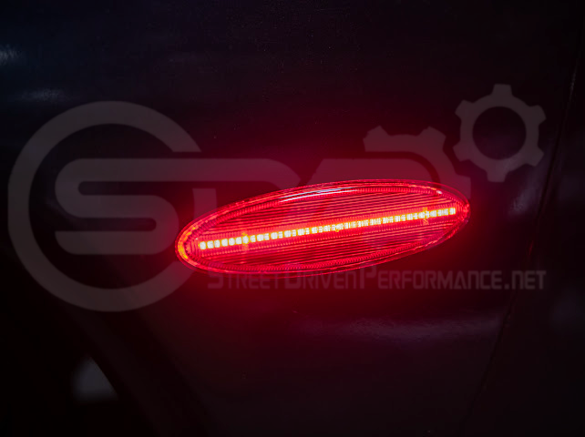 1997-2004 Chevrolet Corvette C5 | Rear Bumper Clear / Red / Black Lens Red LED Side Marker Lights Pair