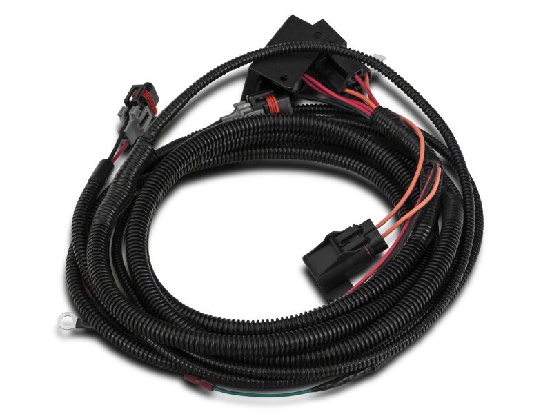 Raxiom Ford Mustang V6 fog light switch with wiring harness, designed for 2015-2017 models, shown with switch and wiring.