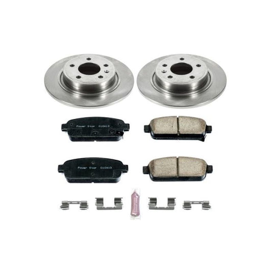 PowerStop OE rear brake kit for 2016-2018 Buick Cascada, includes brake rotors and pads, designed for optimal stopping power