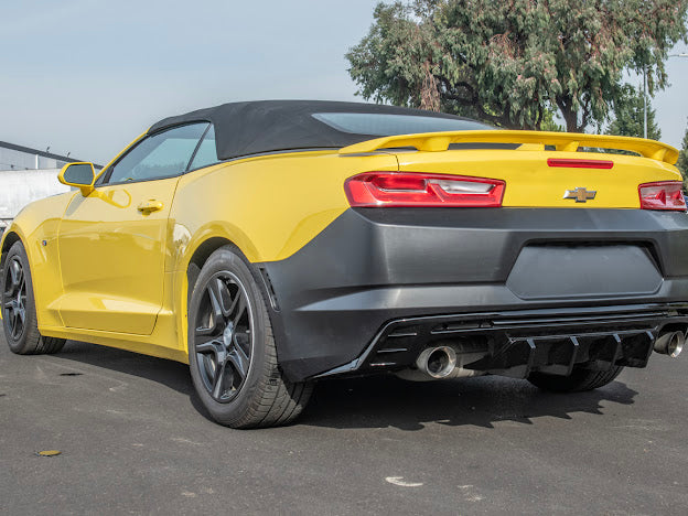 2016-Up Camaro |  Performance Track Style MATTE BLACK Rear Quad Exit Diffuser