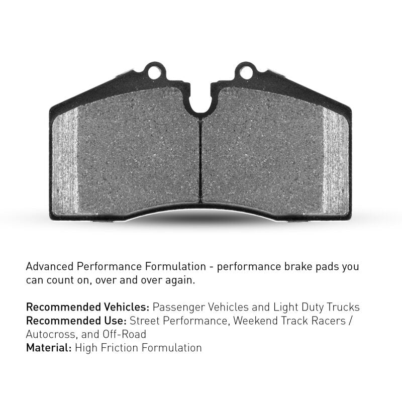 Performance sport brake pads for 1999-2004 Ford Mustang, R1 Concepts front brake pad set with metallic friction material.