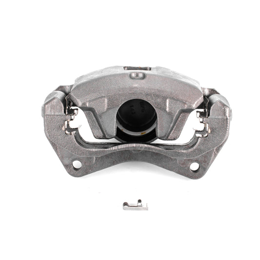 PowerStop front right OE brake caliper with bracket for Mitsubishi Lancer 2008-2017, automotive part in a close-up shot.