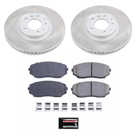 PowerStop semi-coated front brake rotor kit for Mazda CX-9 (2007-2015), performance blank brake rotor with vented design.