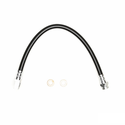 DFC Chevrolet Corvette rear-left brake hose from the DFC 06-12 brake line kit, showing the flexible rubber and metal fittings.