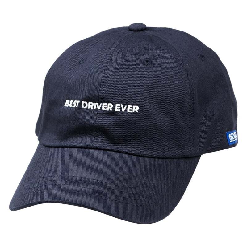 Navy Sparco Best Driver cap, stylish headwear with adjustable strap, featuring the SPARCO logo for motorsport enthusiasts.