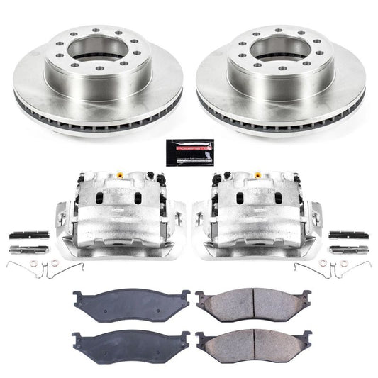 PowerStop OE front brake rotors with calipers for Ford F-550 Super Duty, part of the Autospecialty brake kit.