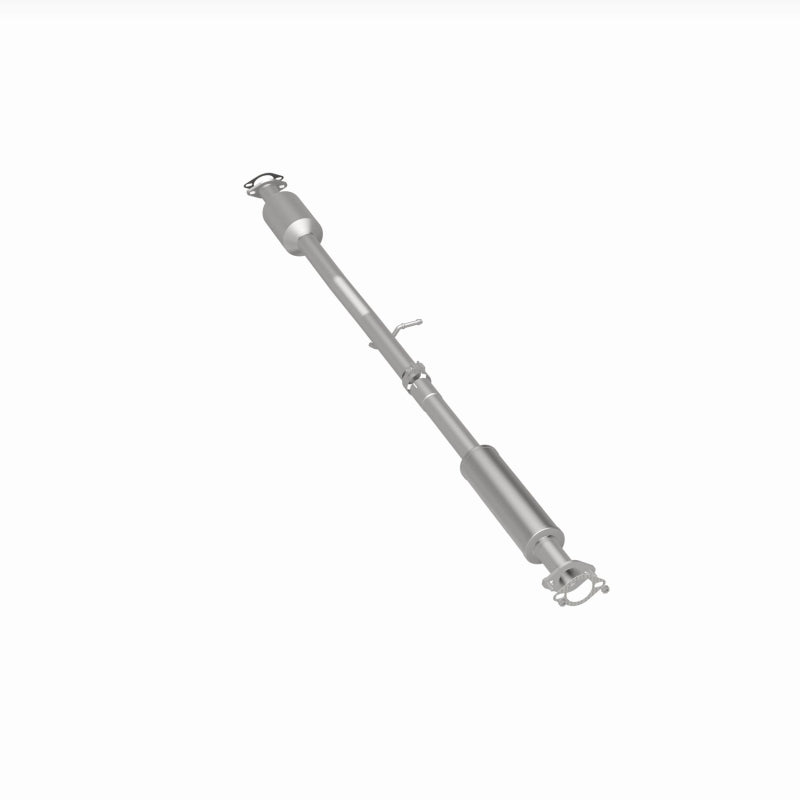 MagnaFlow direct fit catalytic converter for Kia Sportage 2014-2015 2.4L engine, showing the metal body and inlet/outlet connections.