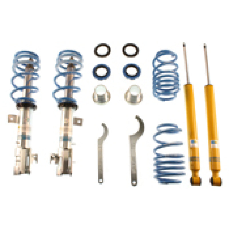 Bilstein B14 PSS coilovers for Ford Fiesta and Mazda 2, front and rear performance suspension kit with adjustable shock absorbers.
