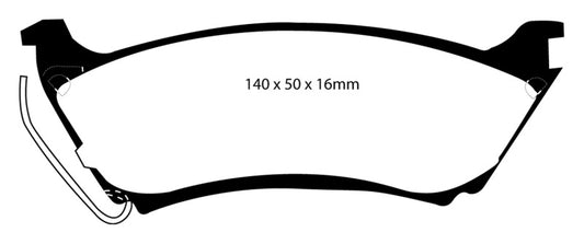 EBC Redstuff rear brake pads for Mercedes-Benz M-Class ML320 3.2, high-performance brake pads for improved stopping power.