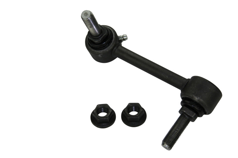 Moog front left sway bar endlink for 2011-2015 Dodge Durango, showing the metal sway bar link with rubber bushings.