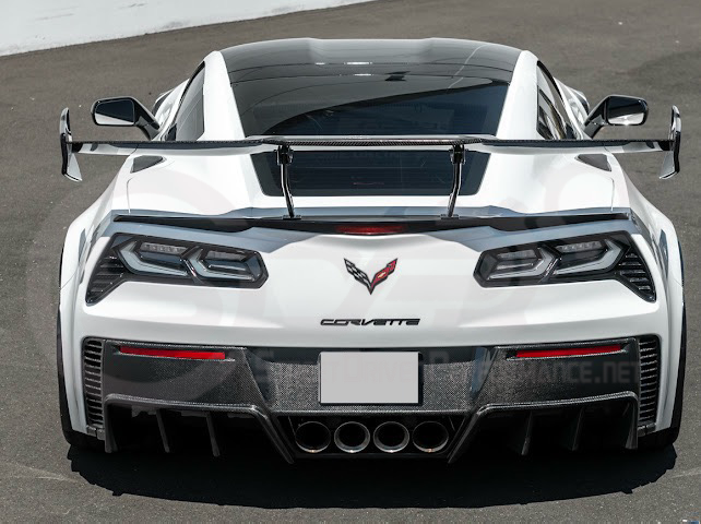 2014-2019 CHEVROLET CORVETTE C7  | EXTENDED REAR HIGH SPOILER WITH WING RISER