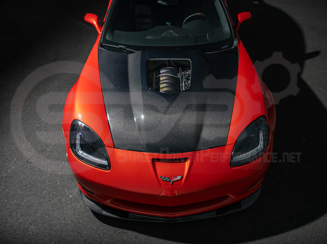 2005-2013 Chevrolet Corvette C6 | ZR1 Style Carbon Fiber Front Hood w/ Clear Window Insert