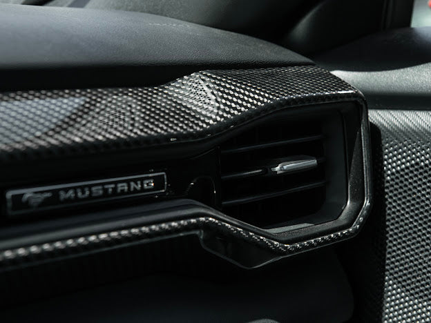 2024-UP FORD MUSTANG S650 | CARBON FIBER PASSENGER SIDE AC OUTLET TRIM COVER PANEL
