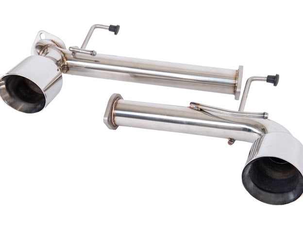 Street Driven Performance dual exhaust axle back muffler delete for 2013-2021 Subaru BRZ, Toyota 86, and Scion FR-S with chrome or burnt blue tips.