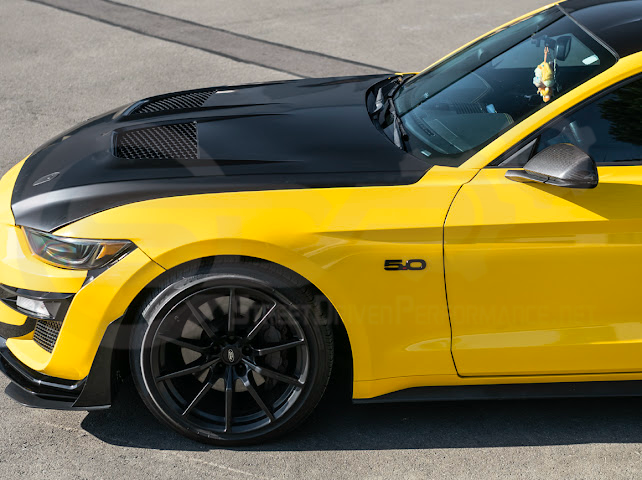 2018-2023 FORD MUSTANG S550 | GTD STYLE ALUMINUM FRONT AIR VENTED HOOD