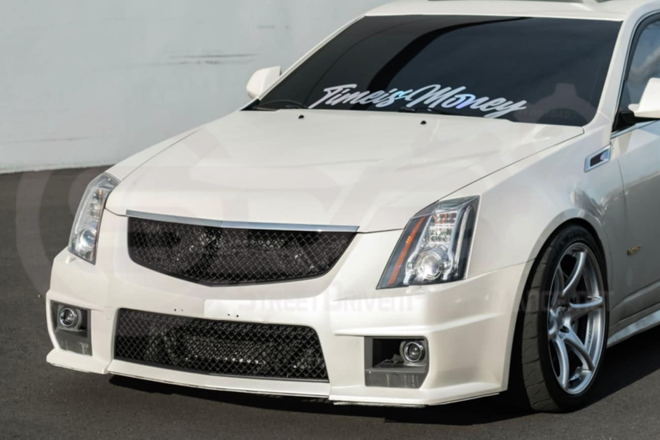 2009-2015 Cadillac CTS-V V2 -  Black front grilles set (blank no emblem)