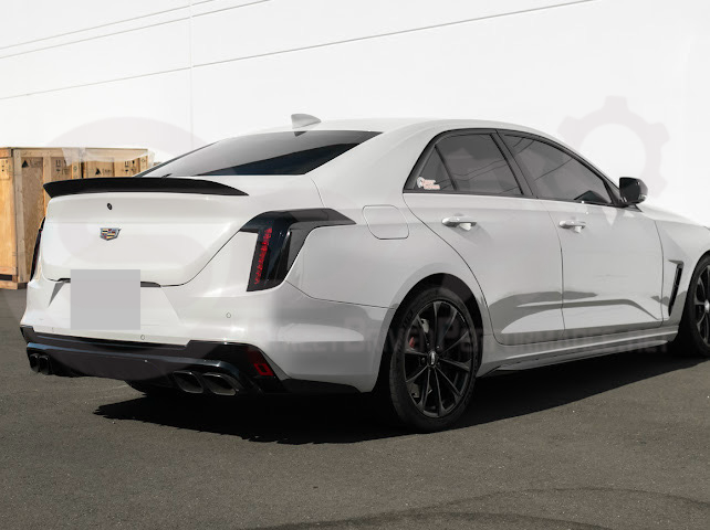 2020-Up Cadillac CT4 | SMOKE TINTED Rear Tail Light Trim Bezel Cover Pair