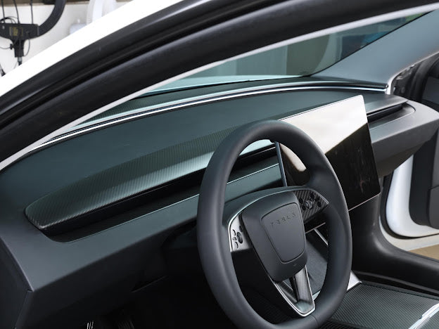 2024-UP TESLA MODEL 3 CARBON FIBER INTERIOR REAR DISPLAY FRAME COVER