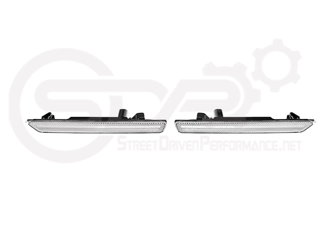 2015-2023 Dodge Challenger | Rear Bumper Side Marker Lens w/ Red LED Reflector Light Pair (Clear / Red / Smoke)
