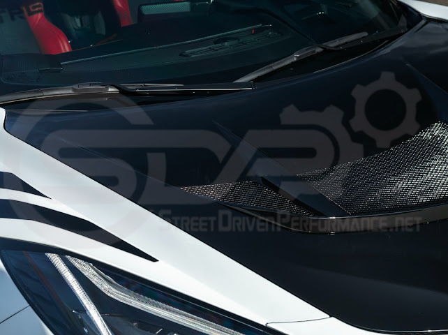2020-PRESENT CHEVROLET CORVETTE C8 | ZR1 REPLICA STYLE CARBON FLASH FRONT VENTED HOOD