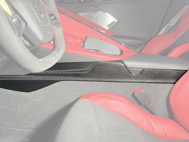 2020+ CORVETTE C8 | FACTORY STYLE CARBON FIBER CENTER CONSOLE SIDE PANEL TRIM VENT COVER
