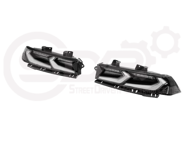 2014-2015 CHEVROLET CAMARO | GM C8 CORVETTE STYLE SEQUENTIAL SIGNAL LED REAR TAILLIGHT PAIR (CLEAR OR SMOKE TINTED LENSES)