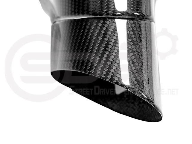 Set of four dry carbon fiber side mirror cap covers for 2005-2013 Chevy Corvette C6, tape-on replacement mirror covers from Street Driven Performance.