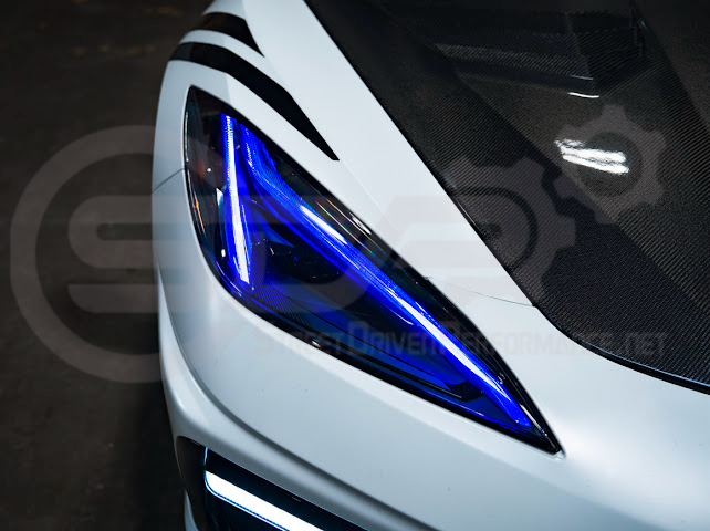 2020-Up Chevrolet Corvette C8 | Custom DRL Conversion Front Headlight Module Set Pair (Amber, Blue, Green, or Red)