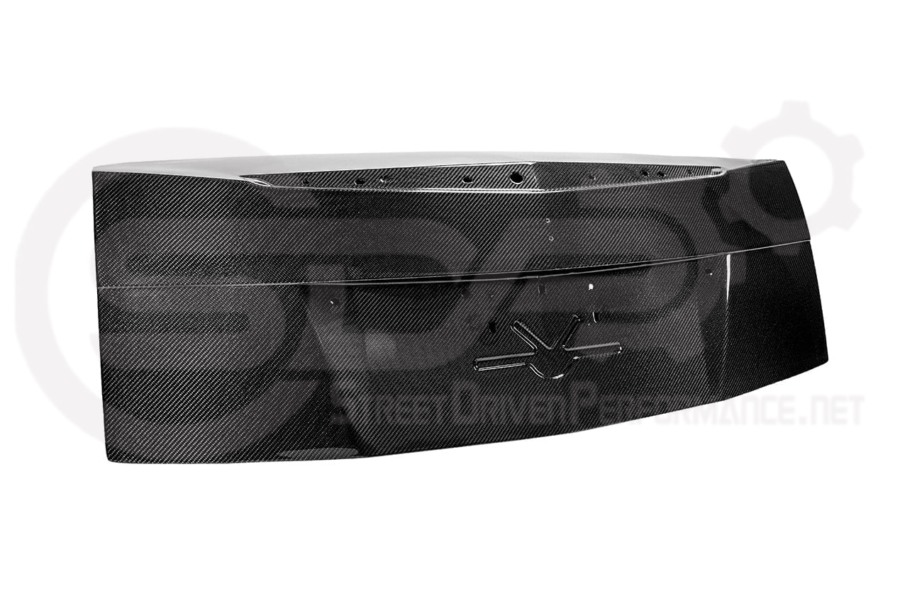 Carbon fiber rear trunk lid replacement for Cadillac CTS 2009-2015 V2 Sedan, by Street Driven Performance.