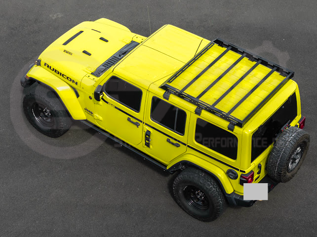 2018-UP JEEP WRANGLER JL & 2020-PRESENT JEEP GLADIATOR JT | CARBON STEEL BLACK TOP ROOF CARGO RACK (FULL & HALF LENGTH)