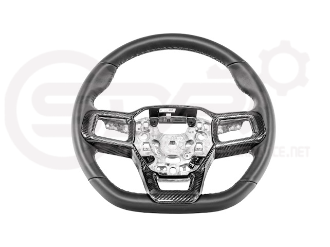 2024-Up Ford Mustang | Factory Style CARBON FIBER Tape On Steering Wheel Trim Full Cover