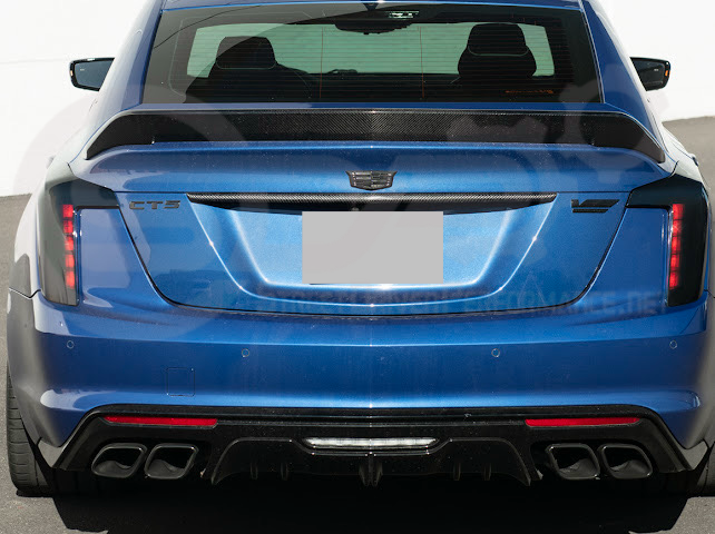 2020-Up Cadillac CT5 & CT5-V | SMOKE TINTED Rear Tail Light Trim Bezel Cover Pair