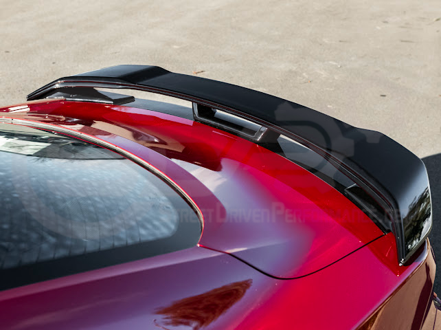 2024-UP FORD MUSTANG | DARKHORSE STYLE GLOSSY BLACK REAR TRUNK LID GURNEY FLAP WICKERBILL WING SPOILER