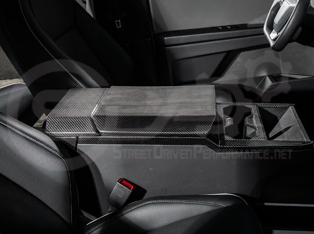 2024-Up Tesla Cybertruck | Interior DRY Carbon Fiber Center Cup Holder Trim Cover