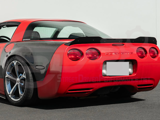 1997-2004 Chevrolet Corvette C5 | ZR1 Extended Style GLOSSY BLACK Rear Trunk Lid Wickerbill Spoiler Wing