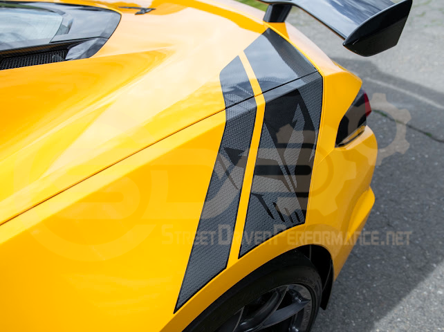 2020-UP CORVETTE C8 REAR FENDERS RACING STRIPES DECALS