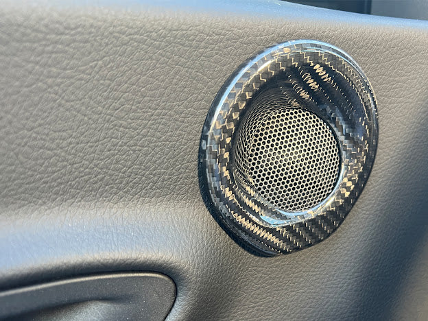 2020-Up Toyota GR Supra A90 A91 |Factory Style CARBON FIBER Inner Door Speaker Ring Trim Cover (Pair)