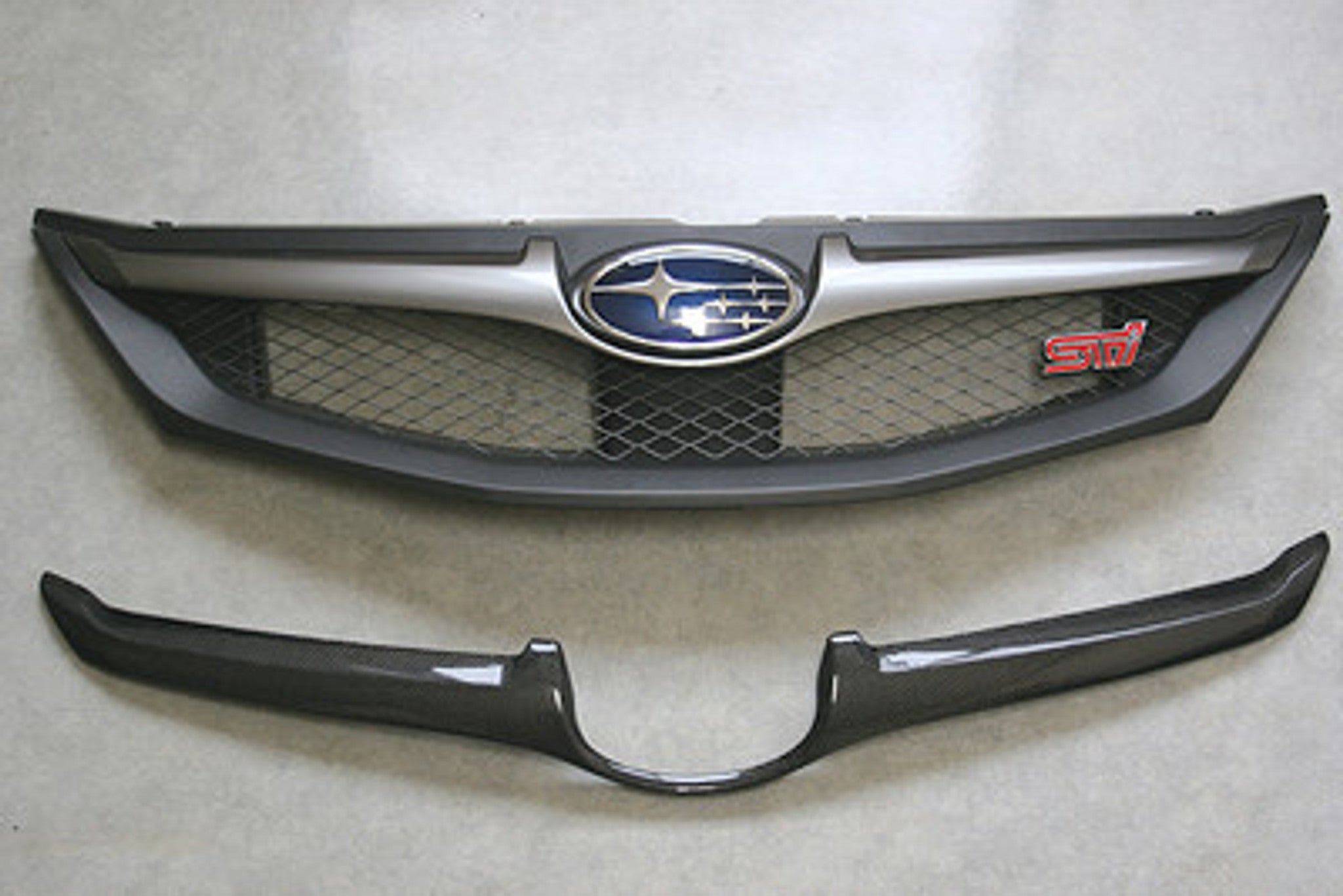 Charge Speed 2008-2010 Subaru All WRX STi GR-B Hatchback Carbon Front Grill Finisher for OEM Grill
